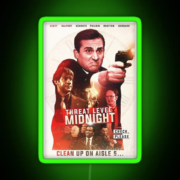 Poster Threat Level Midnight RGB Neon Sign