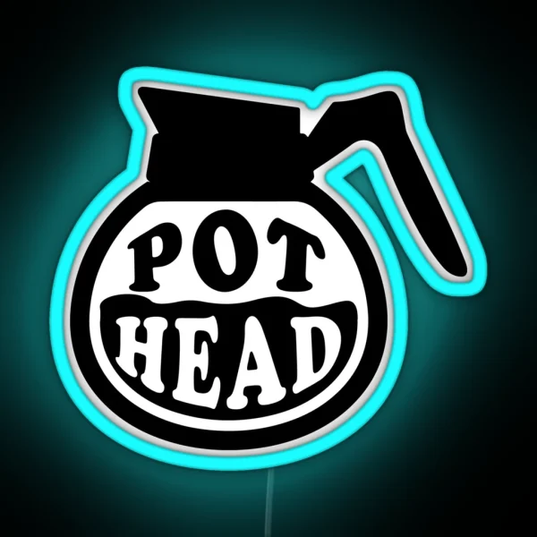 Pot Head Coffee Addict RGB Neon Sign