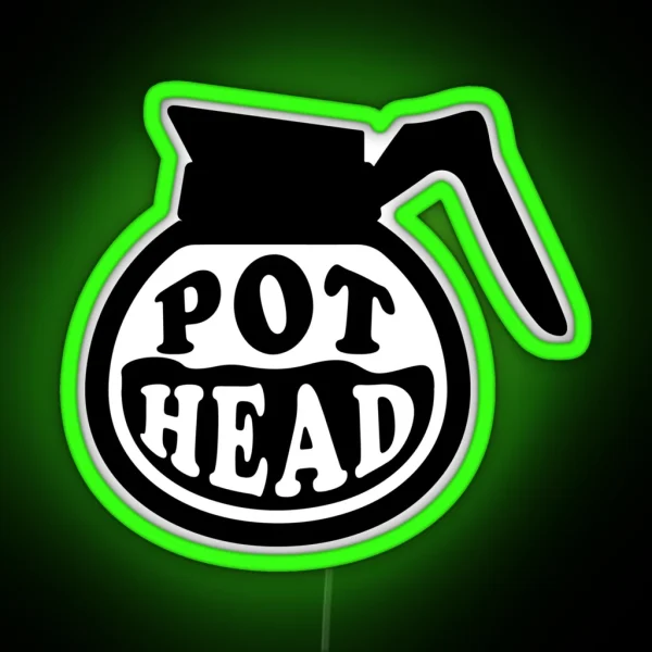 Pot Head Coffee Addict RGB Neon Sign
