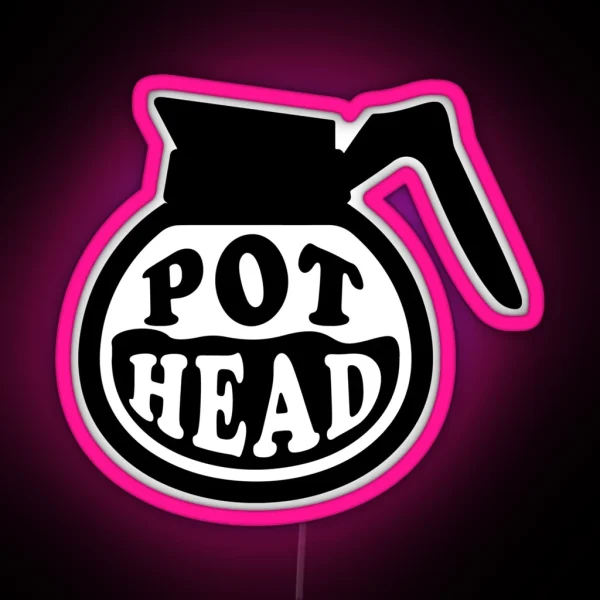 Pot Head Coffee Addict RGB Neon Sign
