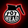 neon rgb pot head coffee addict sign.