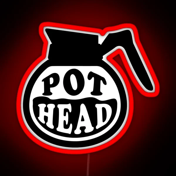 Pot Head Coffee Addict RGB Neon Sign