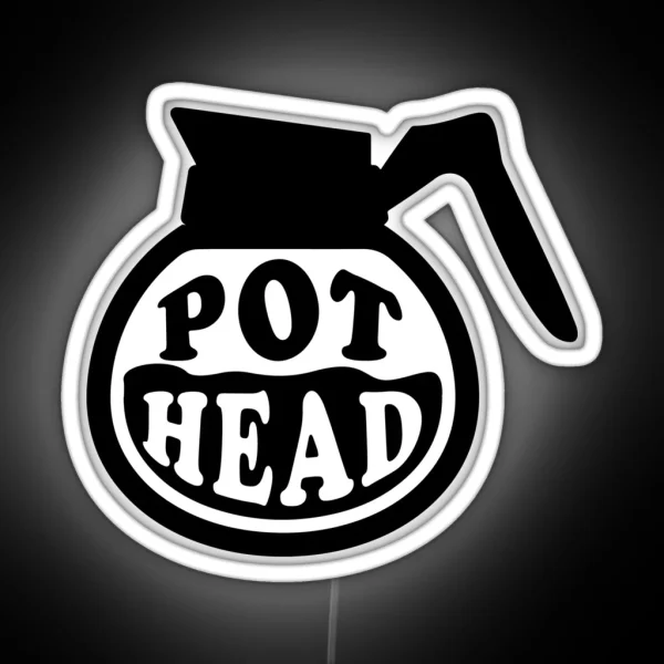 Pot Head Coffee Addict RGB Neon Sign