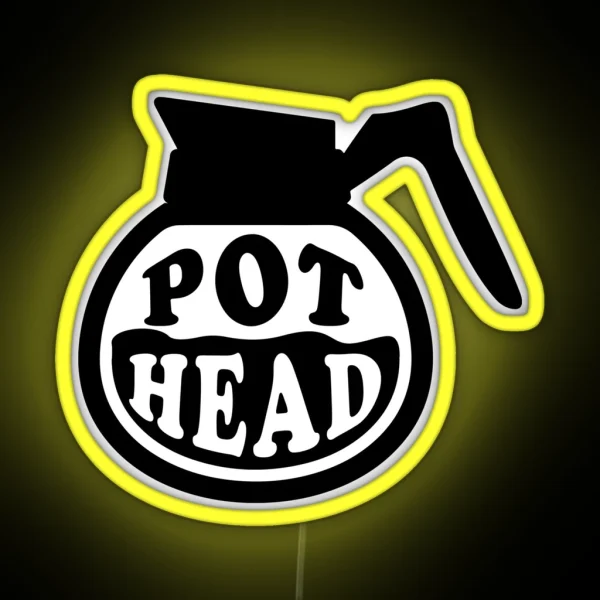Pot Head Coffee Addict RGB Neon Sign