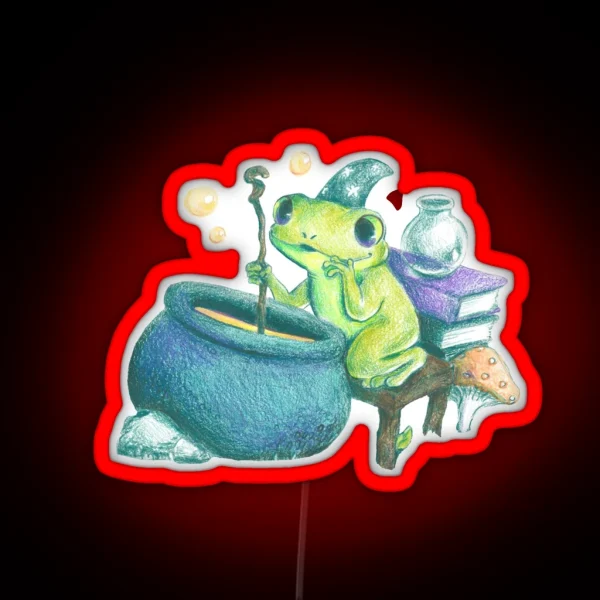 Potion Brewing Froggy Wizard RGB Neon Sign