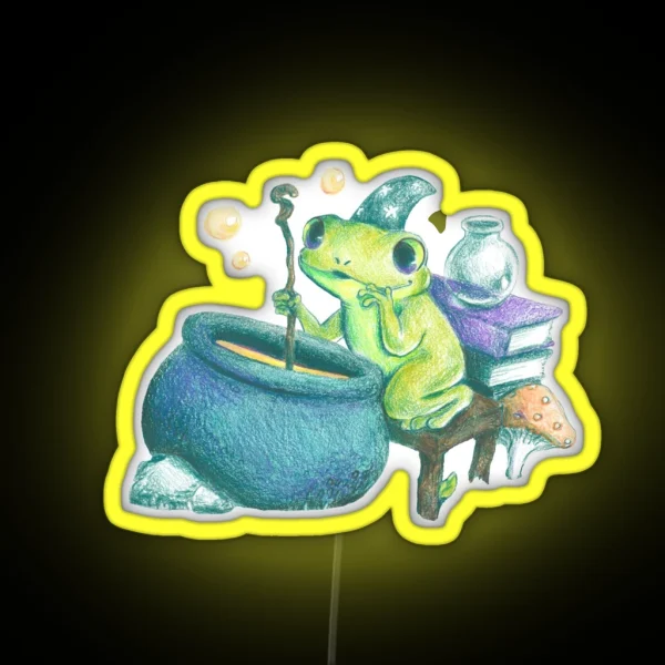 Potion Brewing Froggy Wizard RGB Neon Sign