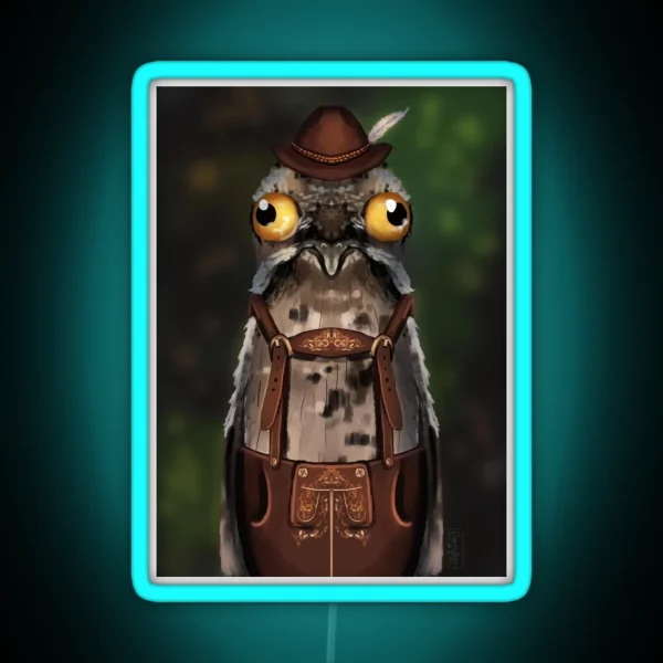Potoo In Lederhosen RGB Neon Sign