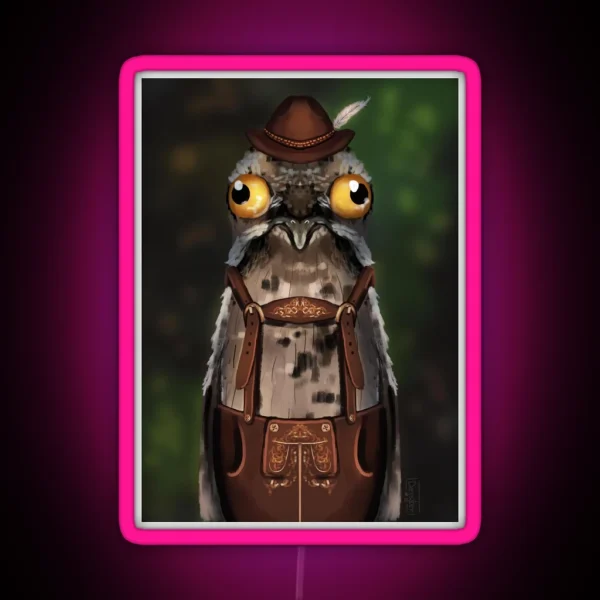 Potoo In Lederhosen RGB Neon Sign