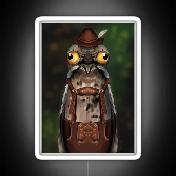 Potoo In Lederhosen RGB Neon Sign