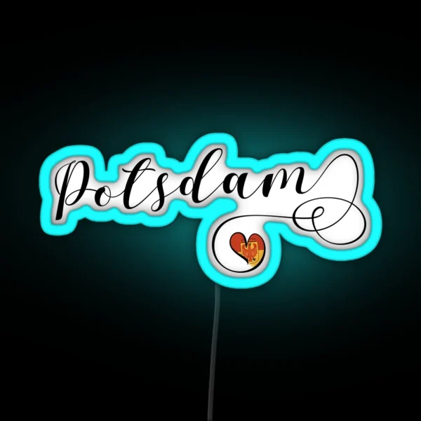 Potsdam Heart Flag Brandenburg RGB Neon Sign