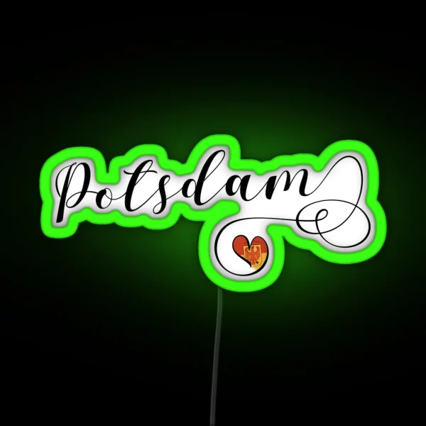 Potsdam Heart Flag Brandenburg RGB Neon Sign