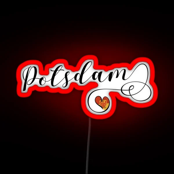 Potsdam Heart Flag Brandenburg RGB Neon Sign