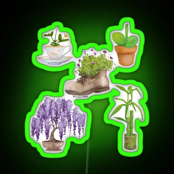 Potted Plants RGB Neon Sign
