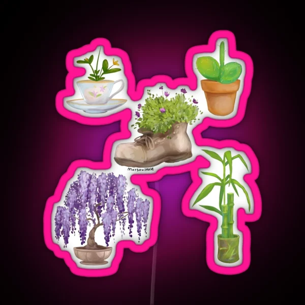 Potted Plants RGB Neon Sign