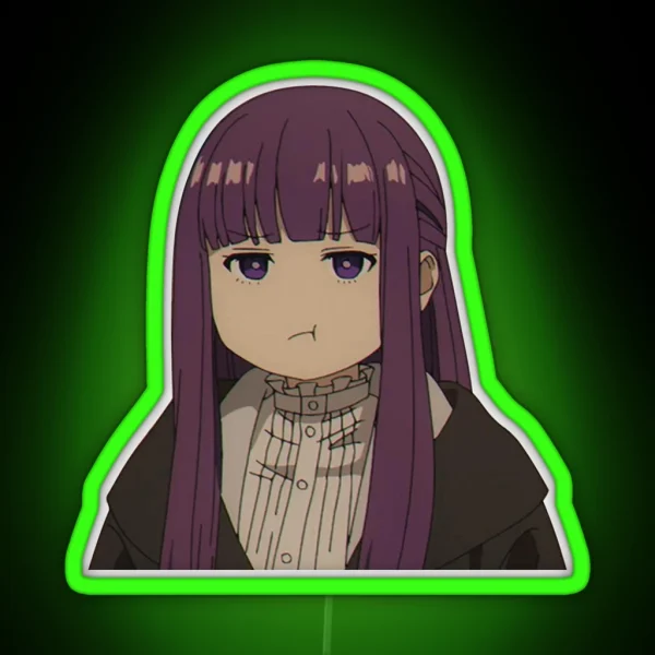 Pouting Fern Frieren Beyond S Journey End RGB Neon Sign