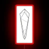 RGB Neon Crystal Sign Glowing Vibrantly in Red.