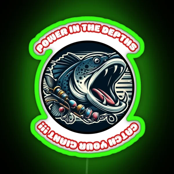 Power In The Depths Catch Your Giant RGB Neon Sign