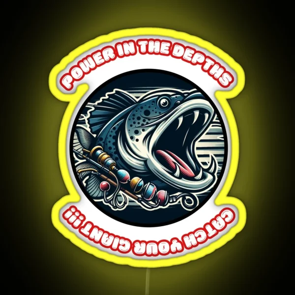 Power In The Depths Catch Your Giant RGB Neon Sign