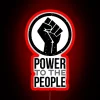 rgb neon sign displaying power to the people resistance led in vibrant red