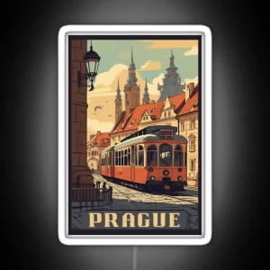 Prague Vintage Poster RGB Neon Sign