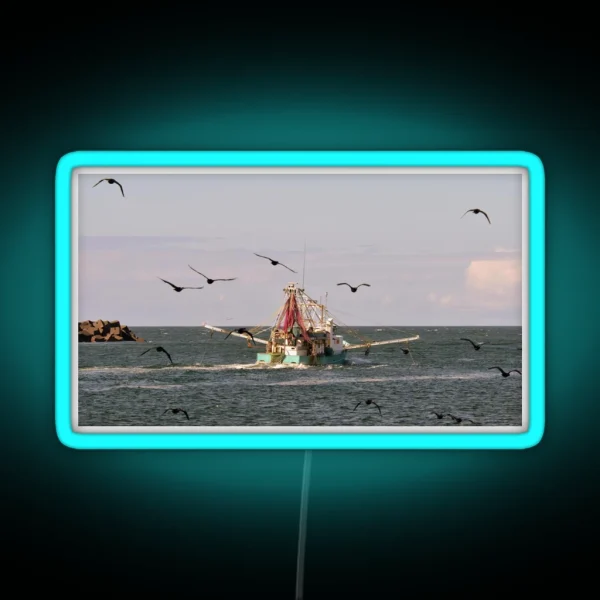 Prawn Trawler Heading Out RGB Neon Sign