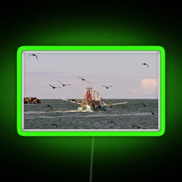 Prawn Trawler Heading Out RGB Neon Sign