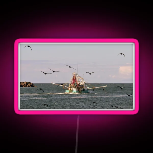 Prawn Trawler Heading Out RGB Neon Sign