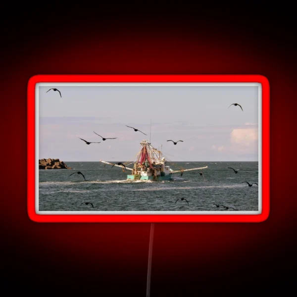 Prawn Trawler Heading Out RGB Neon Sign