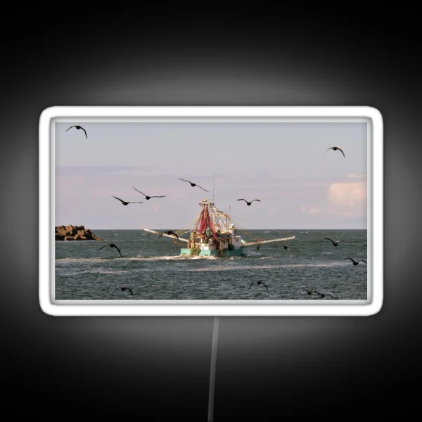 Prawn Trawler Heading Out RGB Neon Sign