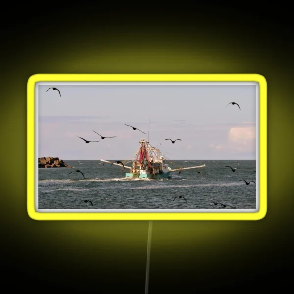 Prawn Trawler Heading Out RGB Neon Sign