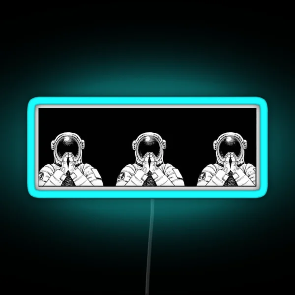 Praying Astronauts RGB Neon Sign