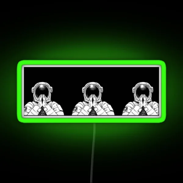 Praying Astronauts RGB Neon Sign