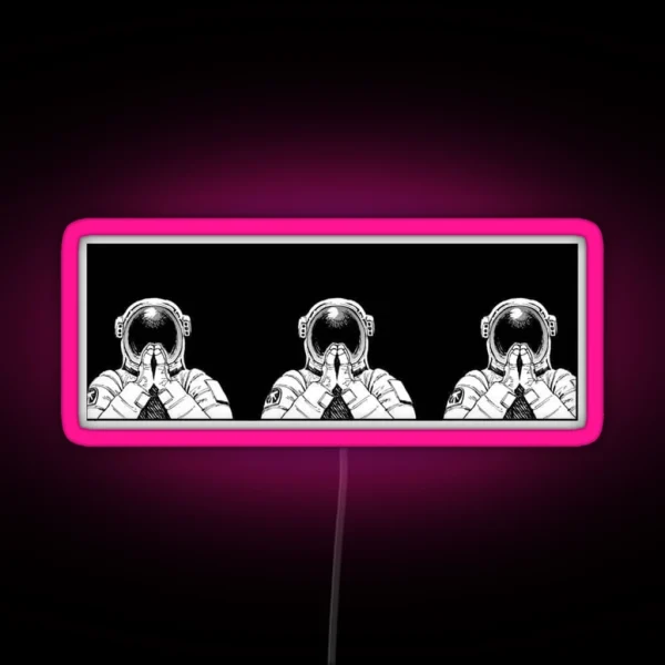 Praying Astronauts RGB Neon Sign