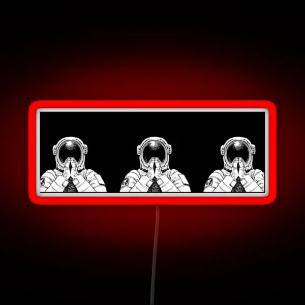 Praying Astronauts RGB Neon Sign