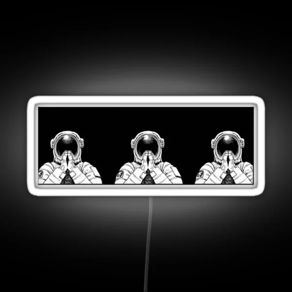 Praying Astronauts RGB Neon Sign