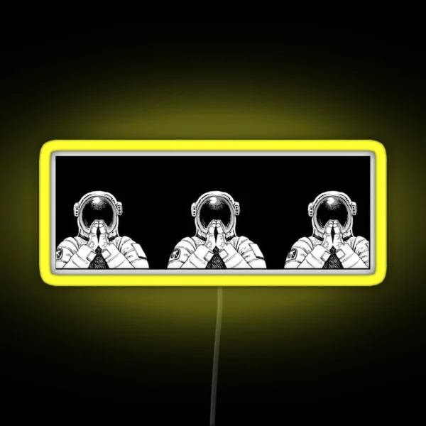 Praying Astronauts RGB Neon Sign