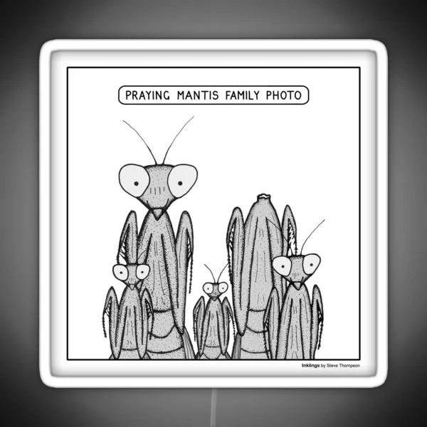 Praying Mantis Family Photo RGB Neon Sign