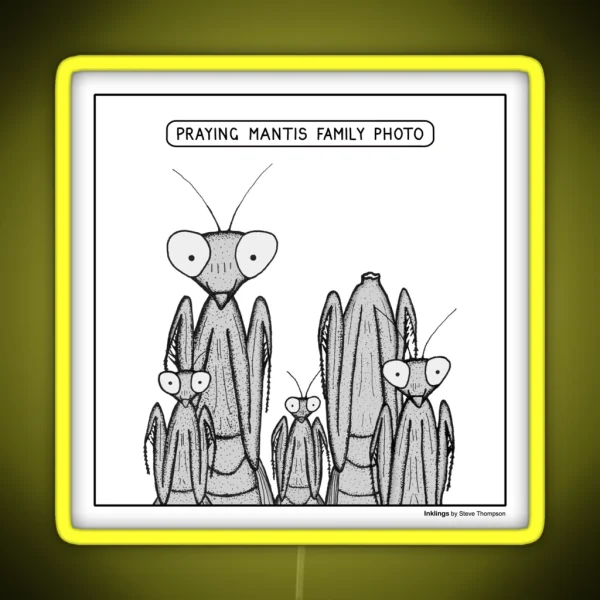 Praying Mantis Family Photo RGB Neon Sign