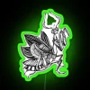 praying mantis neon sign rgb green
