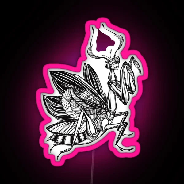 Praying Mantis RGB Neon Sign