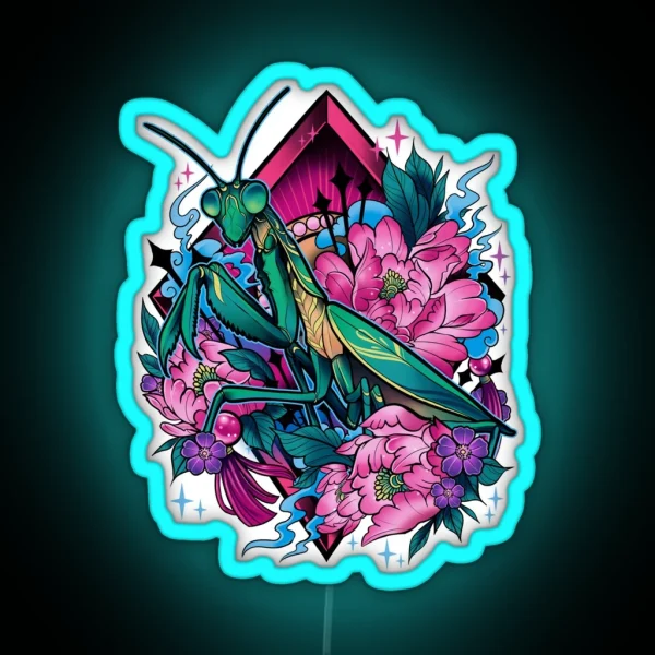 Praying Mantis RGB Neon Sign