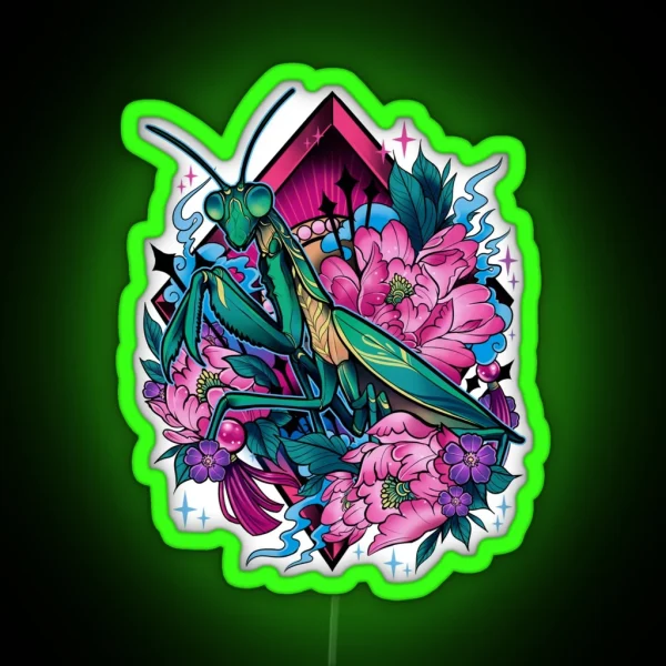 Praying Mantis RGB Neon Sign
