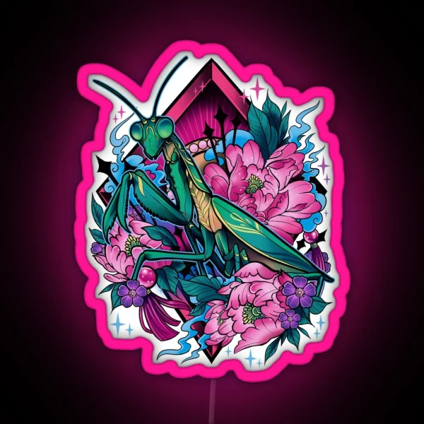 Praying Mantis RGB Neon Sign