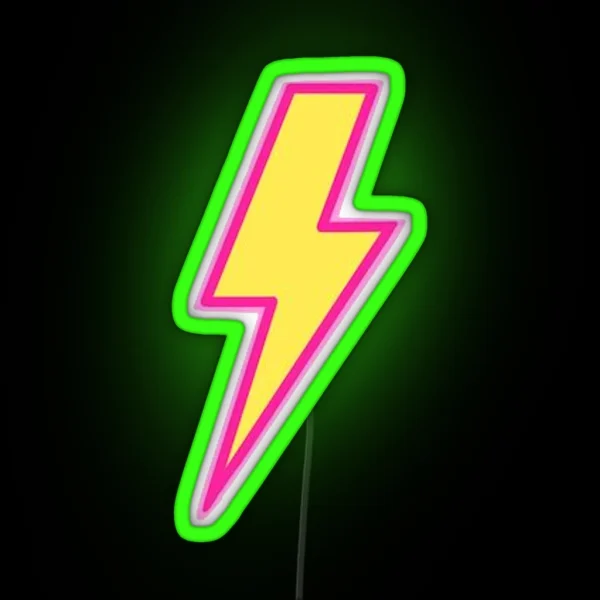 Preppy Lightening Bolt RGB Neon Sign