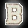 preppy white varsity letter b rgb neon sign