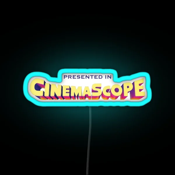 Presented In Cinemascope Hollywood Retro Logo RGB Neon Sign