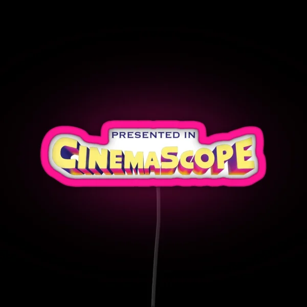 Presented In Cinemascope Hollywood Retro Logo RGB Neon Sign