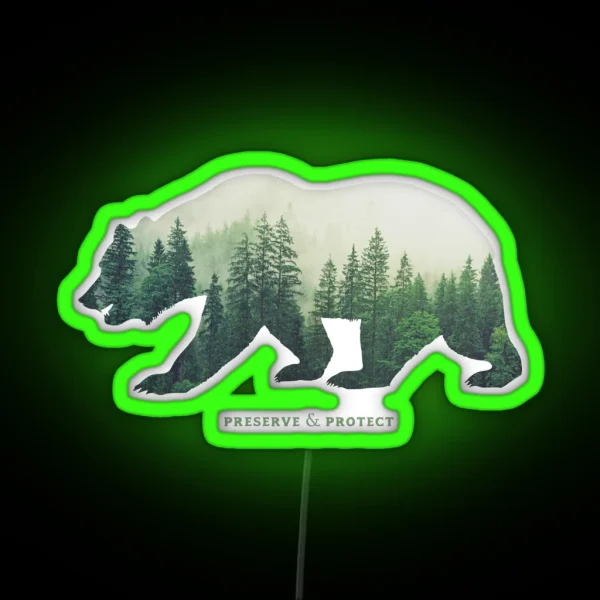 Preserve And Protect Nature Double Exposure RGB Neon Sign