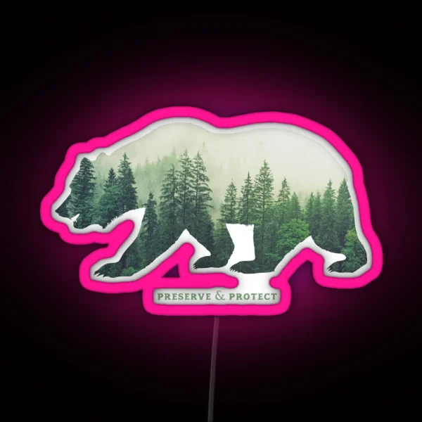 Preserve And Protect Nature Double Exposure RGB Neon Sign
