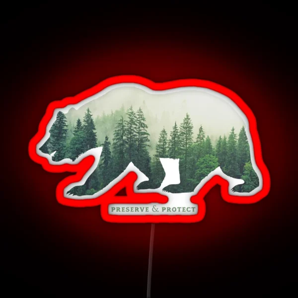 Preserve And Protect Nature Double Exposure RGB Neon Sign